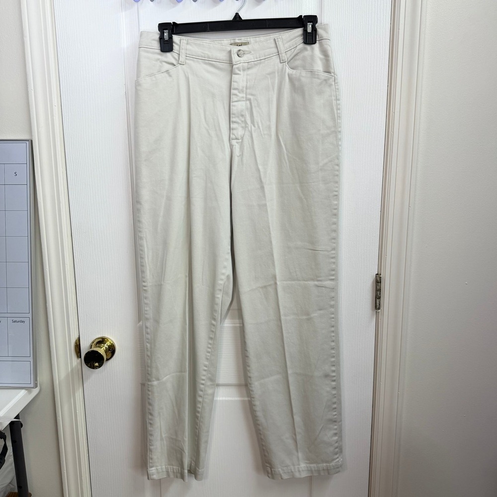 Vintage Lee light tan high waisted straight fit cotton stretch khaki pants 14 L